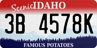 ID license plate 3B4578K