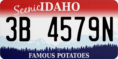 ID license plate 3B4579N