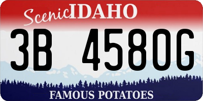 ID license plate 3B4580G