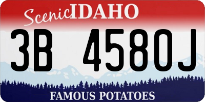ID license plate 3B4580J