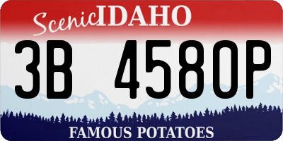 ID license plate 3B4580P