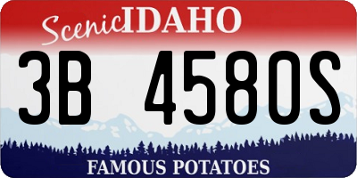 ID license plate 3B4580S
