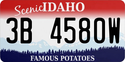ID license plate 3B4580W