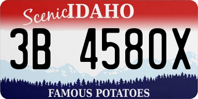 ID license plate 3B4580X