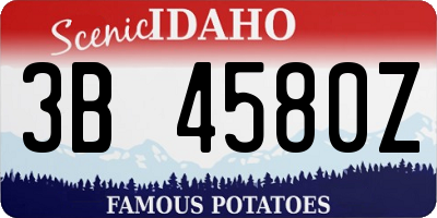 ID license plate 3B4580Z