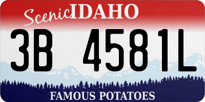 ID license plate 3B4581L