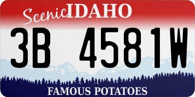 ID license plate 3B4581W