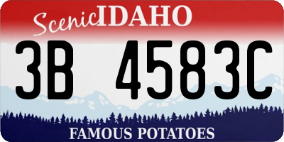 ID license plate 3B4583C