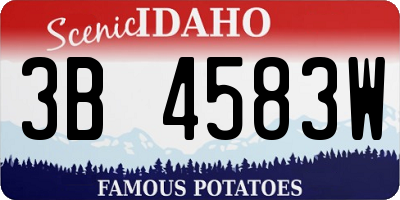 ID license plate 3B4583W