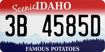 ID license plate 3B4585D