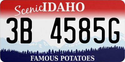 ID license plate 3B4585G