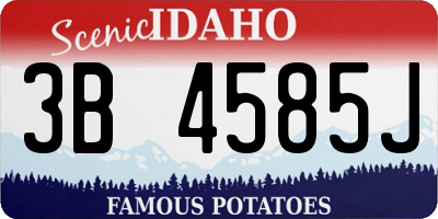 ID license plate 3B4585J