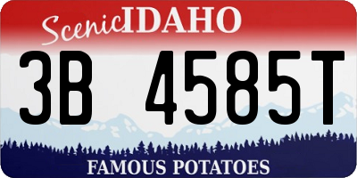 ID license plate 3B4585T
