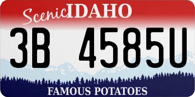 ID license plate 3B4585U