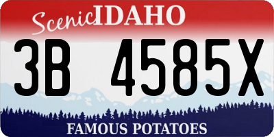 ID license plate 3B4585X