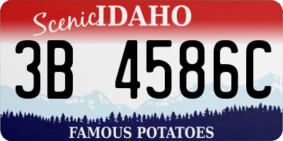 ID license plate 3B4586C