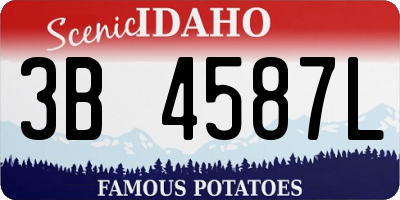 ID license plate 3B4587L