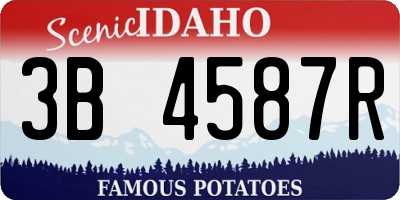 ID license plate 3B4587R