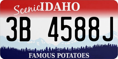 ID license plate 3B4588J