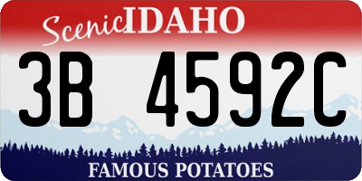 ID license plate 3B4592C