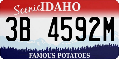 ID license plate 3B4592M