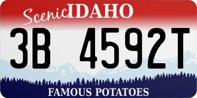 ID license plate 3B4592T