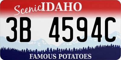 ID license plate 3B4594C