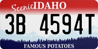 ID license plate 3B4594T