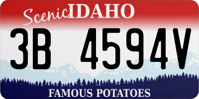 ID license plate 3B4594V