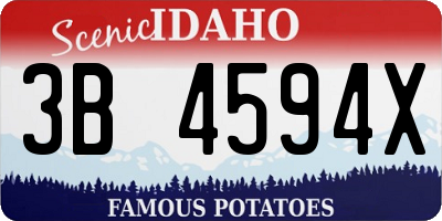 ID license plate 3B4594X