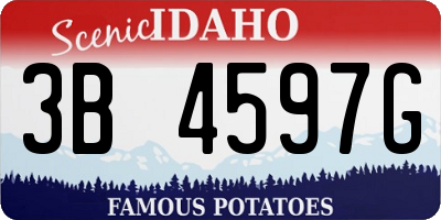 ID license plate 3B4597G