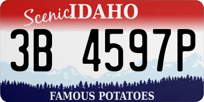 ID license plate 3B4597P