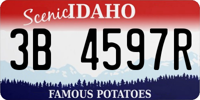 ID license plate 3B4597R