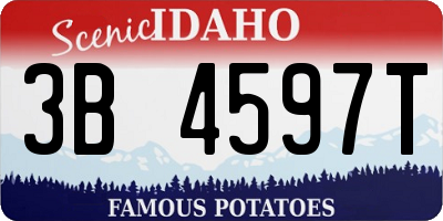 ID license plate 3B4597T