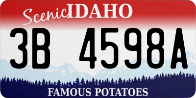 ID license plate 3B4598A