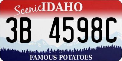 ID license plate 3B4598C
