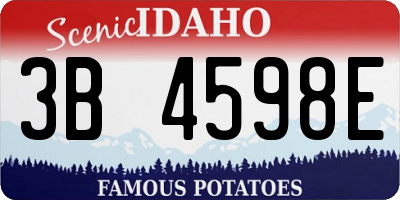 ID license plate 3B4598E