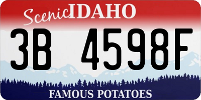 ID license plate 3B4598F