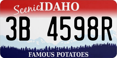 ID license plate 3B4598R