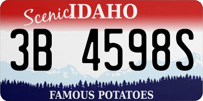 ID license plate 3B4598S
