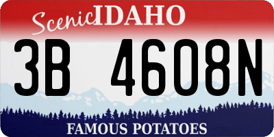 ID license plate 3B4608N