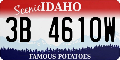 ID license plate 3B4610W
