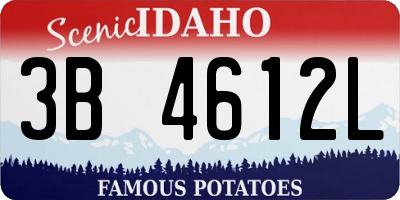 ID license plate 3B4612L