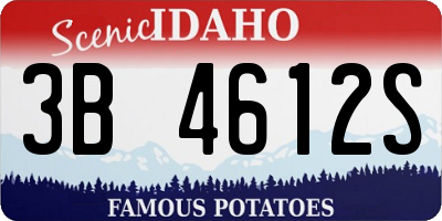 ID license plate 3B4612S