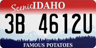 ID license plate 3B4612U