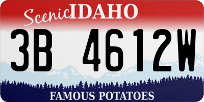 ID license plate 3B4612W