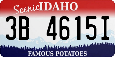 ID license plate 3B4615I