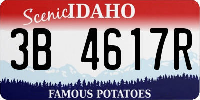 ID license plate 3B4617R