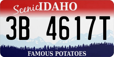 ID license plate 3B4617T