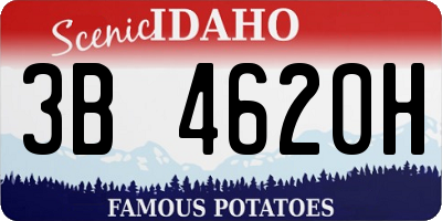 ID license plate 3B4620H